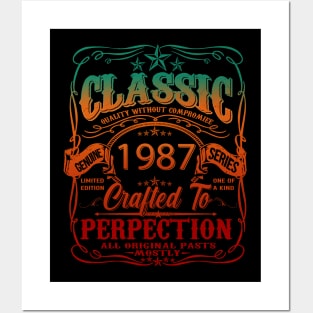 Vintage 1987 Limited Edition 37 Year old 37th Birthday Posters and Art